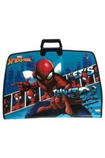 Marvel Spiderman Desenli Fermuarlı Beyaz Plastik Resim Çantası 38x55 cm