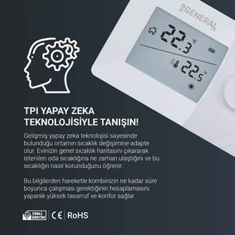 General Mitra 250S 30 Derece 0.1 Derece Hassasiyet Kablolu Dijital Termostat