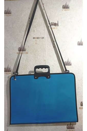 Tml Fermuarlı Mavi Plastik Resim Çantası 38x55 cm