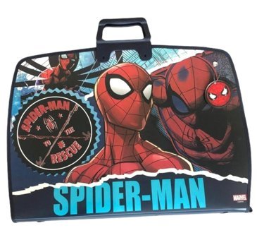 Marvel Spiderman Desenli Fermuarlı Altın Plastik Resim Çantası 38x55 cm