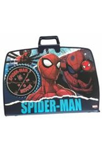 Marvel Spiderman Desenli Fermuarlı Altın Plastik Resim Çantası 38x55 cm
