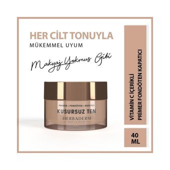 Herbaderm Kusursuz Ten C Vitaminli Su Bazlı Krem Kompakt Fondöten 30 ml