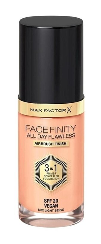 Max Factor 3 in 1 No:32 Su Bazlı Güneş Koruyuculu Vegan Likit Serum Fondöten 30 ml