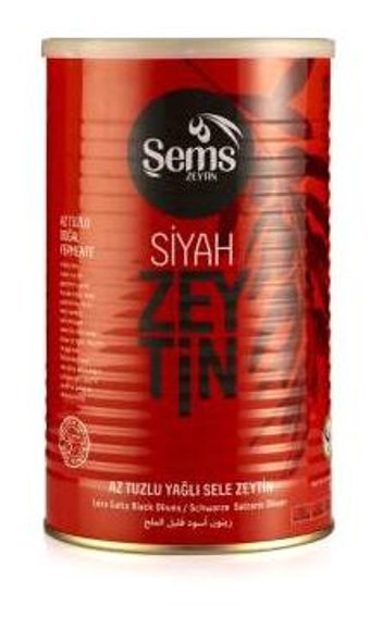 Şems Az Tuzlu Sele Siyah Zeytin Teneke 900 gr