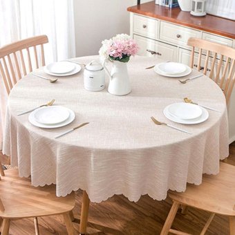 Generic Yıkanabilir Pamuk 130x130 cm Yuvarlak Masa Örtüsü Toz Pembe