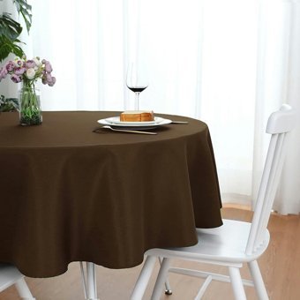 FJISD Polyester 180x320 cm Yuvarlak Masa Örtüsü Kahverengi