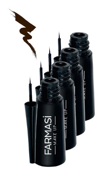 Farmasi Deep Look 4'lü Suya Dayanıklı Mat-Saten Koyu Siyah Kalıcı Fırça Uçlu Keçe Likit Eyeliner