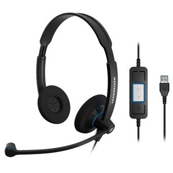 Sennheiser SC-504549 USB Gürültü Önleyici Mikrofonlu Kablolu Kulak Üstü Kulaklık Siyah
