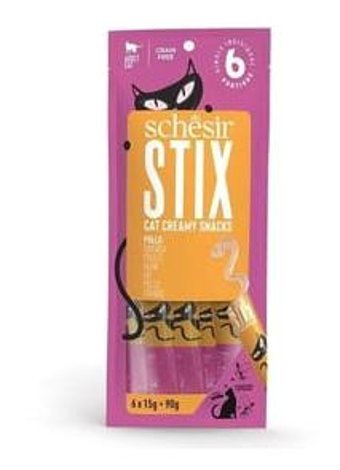 Schesir Stick Tavuk Jöle Yetişkin Yaş Kedi Maması 6x15 gr