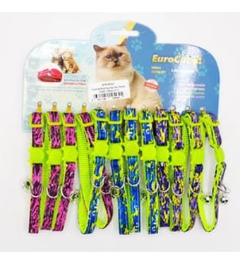 Eurocat Zilli Çok Renkli Gezdirme Boyun Kedi Tasması