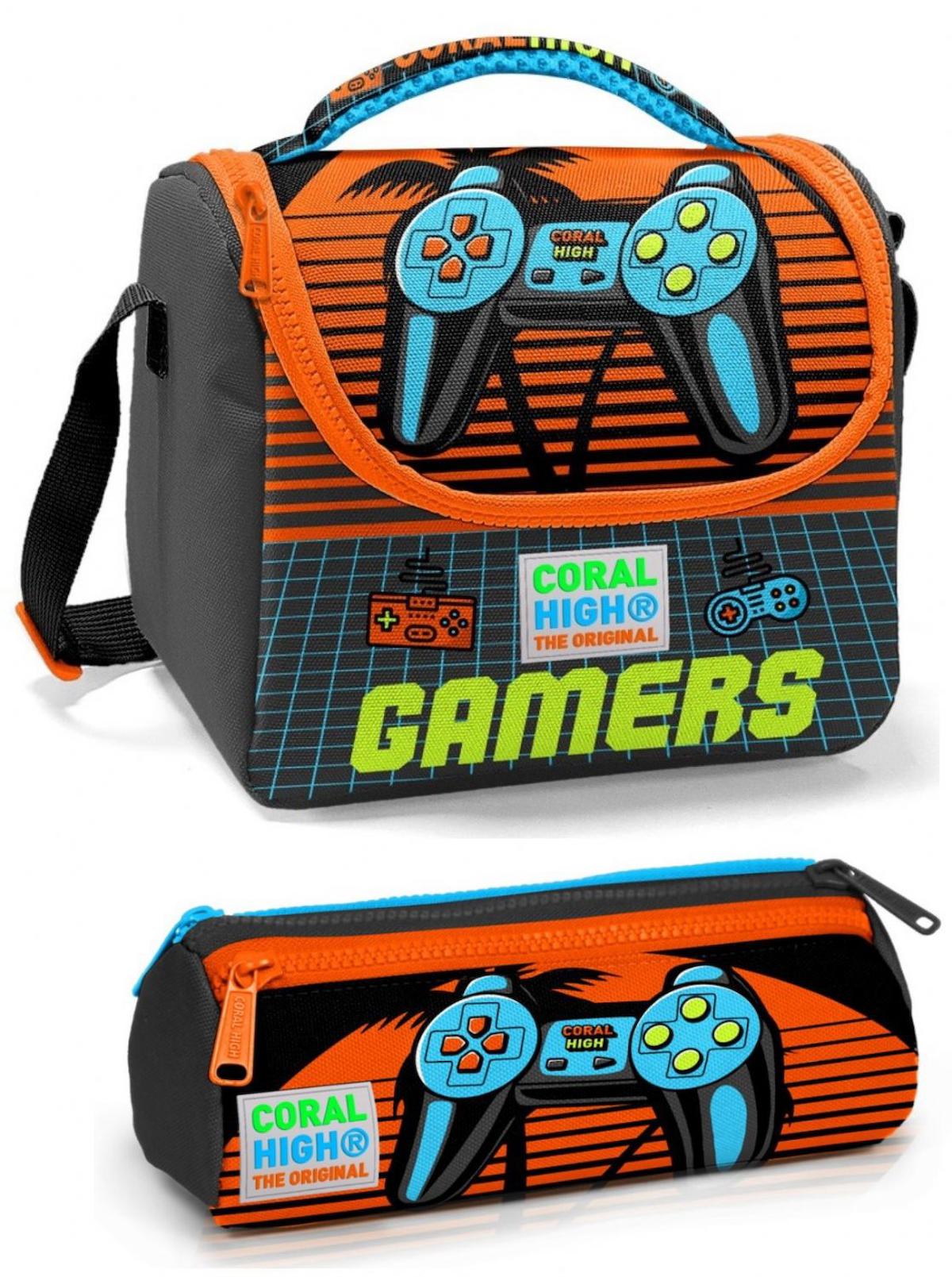Coral High Gamers Termoslu Kırmızı - Gri Beslenme Çantası