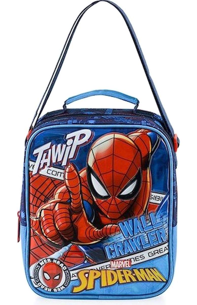 Ottonya 48098 Örümcek Adamlı Termoslu Spiderman Mavi Beslenme Çantası
