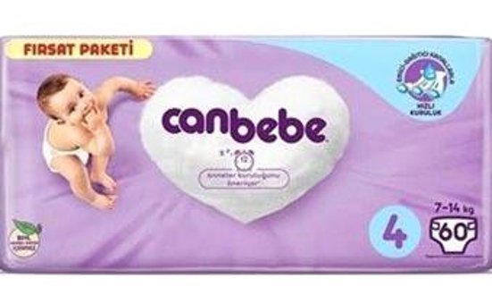 Canbebe 4 Numara Bantlı Bebek Bezi 60'lı