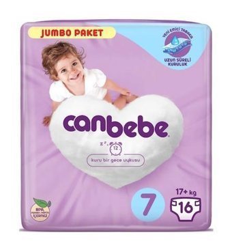 Canbebe 7 Numara Bantlı Bebek Bezi 16 Adet