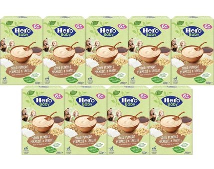 Hero Baby Laktozsuz Tahıllı Glutensiz Organik Pekmez-Peynir Probiyotikli Kaşık Maması 9x200 gr