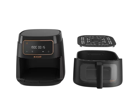 Arçelik GurmeFry XXL Airfryer 7.6 lt Yağlı - Yağsız Fritöz Siyah