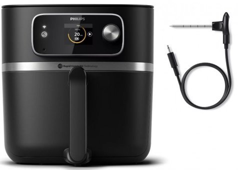Philips HD9880/90 Airfryer 8.3 lt Tek Hazneli Izgara Yapan Led Ekranlı Sıcak Hava Fritözü Siyah