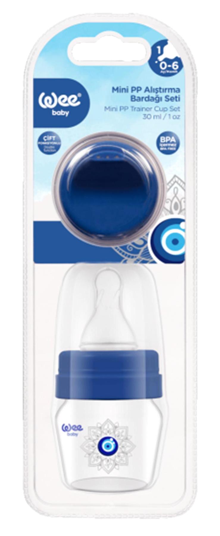 Wee Baby Mini PP Kulpsuz 6 Ay+ 30 ml Alıştırma Bardağı Mavi