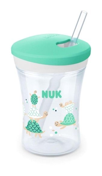 Nuk Action Cup Pipetli Kulpsuz 6 Ay+ 230 ml Alıştırma Bardağı Yeşil