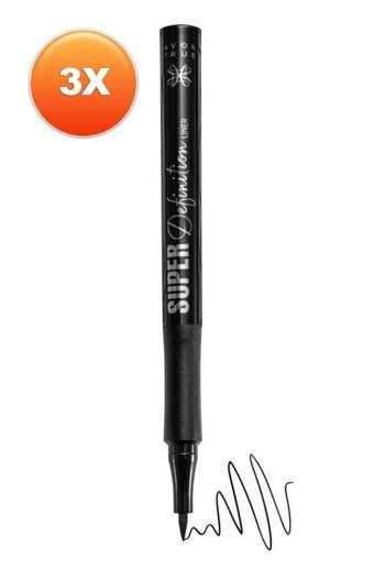Avon True Super Definition Mat Siyah Kalıcı Likit Eyeliner 3 Adet