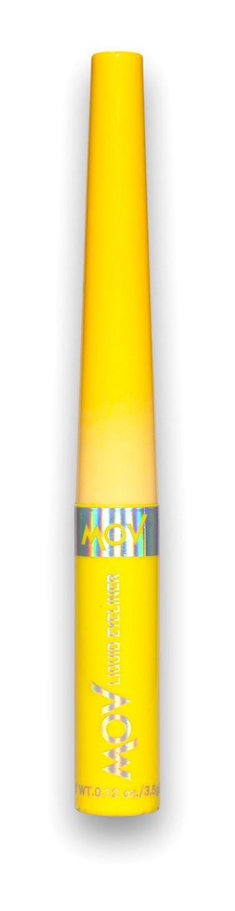 Mov Suya Dayanıklı Parlak Neon Sarı İnce Uçlu Fırça Sıvı Eyeliner
