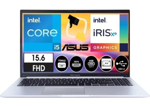 Asus Vivobook-15 F1502ZA-EJ1534 Dahili Intel Iris Xe Graphics Eligible Intel Core i5 1235U 40 GB Ram 2 TB SSD 15.6 inç Full HD FreeDos Laptop + Snertech Çanta
