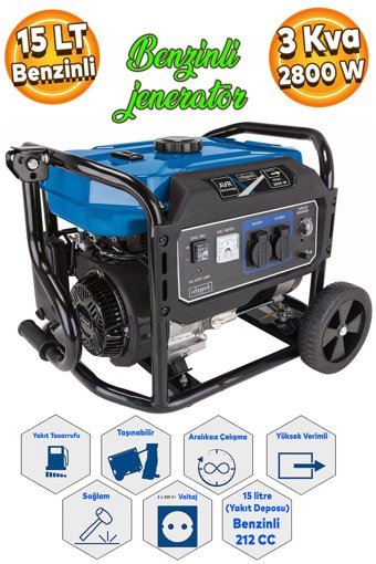 Scheppach SG3200X 3.5 kVa İpli/Marşlı Benzinli Jeneratör