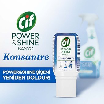 Cif Power&Shine Konsantre Sprey Banyo Temizleyici 750 ml + Banyo Temizleyici Serum 70 ml