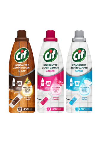 Cif Zemin Uzmanı Sıvı Mutfak ve Banyo Temizleyici 3x895 ml