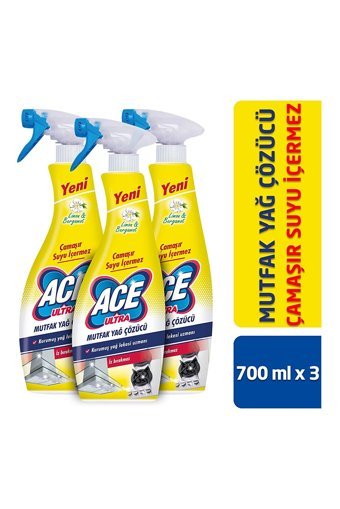 Ace Ultra Sprey Mutfak Temizleyici 3x700 ml