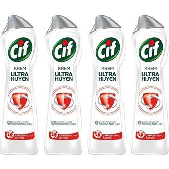 Cif Ultra Hijyen Krem Mutfak ve Banyo Temizleyici 4x450 ml