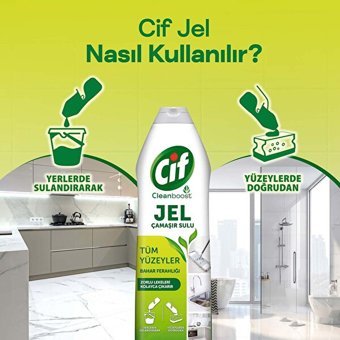 Cif Bahar Ferahlığı Jel Mutfak ve Banyo Temizleyici 750 ml