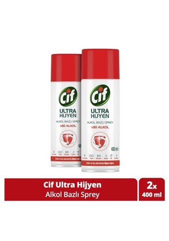 Cif Ultra Hijyen Sprey Mutfak ve Banyo Temizleyici 2x400 ml