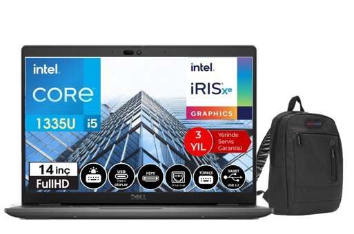Dell Latitude 3440 DLN053L3440140145 Dahili Intel Iris Xe Graphics Eligible Intel Core i5 1335U 64 GB Ram 256 GB SSD 14 inç Full HD Windows 11 Pro Laptop + Çanta