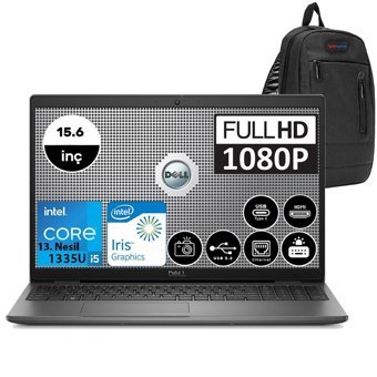 Dell Latitude 3540 N006L354015U07 Dahili Intel Iris Xe Graphics Eligible Intel Core i5 1335U 16 GB Ram 1 TB SSD 15.6 inç Full HD Windows 11 Pro Laptop + Zetta Çanta