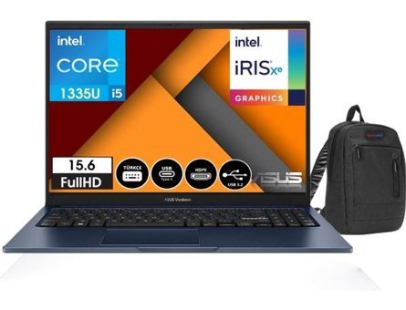 Asus Vivobook X1504VA-NJ08241 Dahili Intel Iris Xe Graphics Eligible Intel Core i5 1335U 24 GB Ram 256 GB SSD 15.6 inç Full HD Windows 11 Pro Laptop + WeblegelsinÇanta