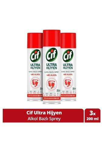 Cif Ultra Hijyen Sprey Mutfak ve Banyo Temizleyici 3x200 ml