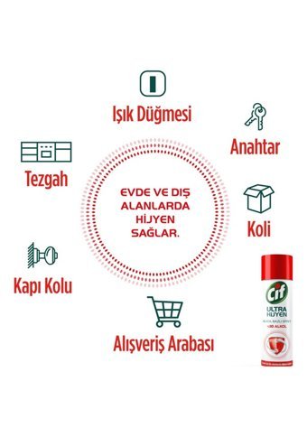 Cif Ultra Hijyen Sprey Mutfak ve Banyo Temizleyici 3x200 ml