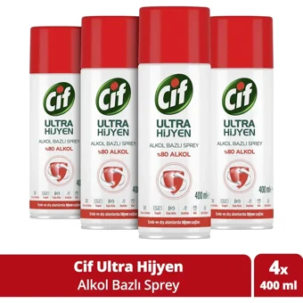 Cif Ultra Hijyen Sprey Mutfak ve Banyo Temizleyici 4x400 ml