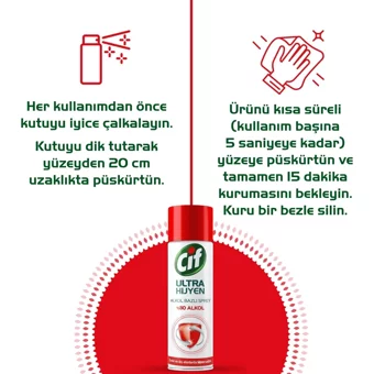 Cif Ultra Hijyen Sprey Mutfak ve Banyo Temizleyici 4x400 ml