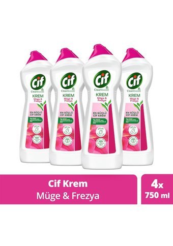 Cif Frezya Ve Müge Çiçeği Krem Mutfak ve Banyo Temizleyici 4x750 ml