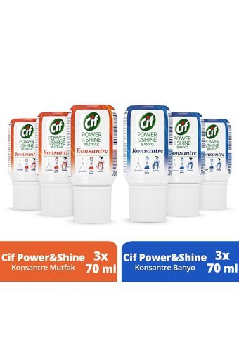 Cif Power&Shine Konsantre Sprey Mutfak ve Banyo Temizleyici 6x70 ml