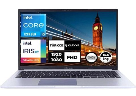 Asus Vivobook 15 X1502ZA-EJ1068001 Dahili Intel Iris Xe Graphics Eligible Intel Core i5 1235U 16 GB Ram 512 GB SSD 15.6 inç Full HD FreeDos Laptop