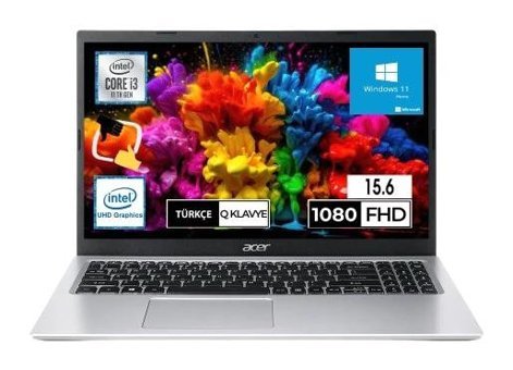 Acer Aspire 3 A315-58-36YJ Dahili Intel UHD Graphics Intel Core i3 1115G4 20 GB Ram 512 GB SSD 15.6 inç Full HD Windows 11 Laptop + Snertech Çanta