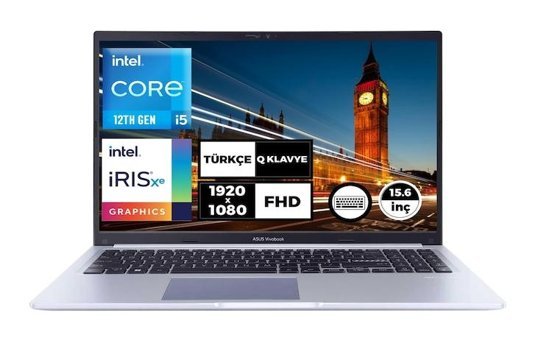 Asus Vivobook 15 X1502ZA-EJ1068018 Dahili Intel Iris Xe Graphics Eligible Intel Core i5 1235U 24 GB Ram 2 TB SSD 15.6 inç Full HD Windows 11 Pro Laptop