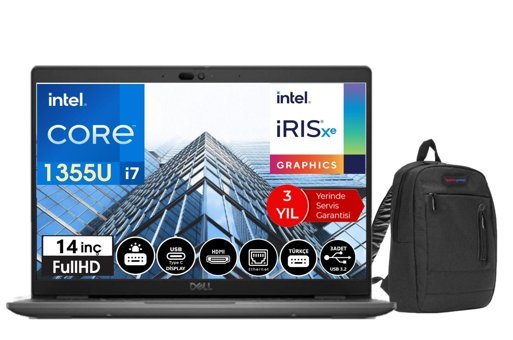Dell Latitude 3440 DLN033L35401512 Dahili Intel Iris Xe Graphics Eligible Intel Core i7 1355U 32 GB Ram 2 TB SSD 14 inç Full HD FreeDos Laptop + Çanta