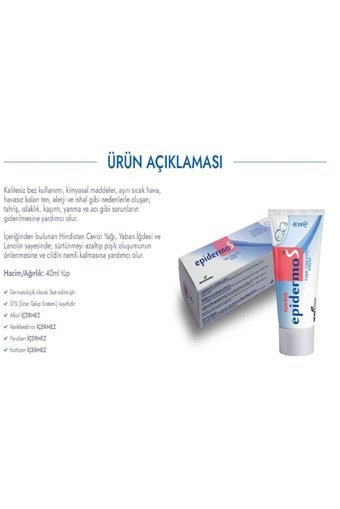 Epidermos Parfümsüz Parabensiz Pişik Kremi 40 ml