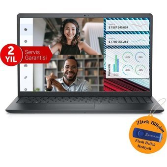 Dell Vostro 3520 N2062PVNB3520_U ZI716 Dahili Intel Iris Xe Graphics Intel Core i5 1135G7 32 GB Ram 512 GB SSD 15.6 inç Full HD Windows 10 Pro Laptop + Zitek 16 GB Flash Bellek