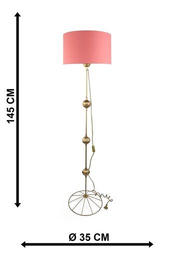 Begüsa Palermo 04 Metal Tek Ayaklı Silindir Lambader Pembe