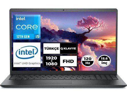 Dell Vostro 3520 N5315PVNB3520U011 Dahili Intel Iris Xe Graphics Eligible Intel Core i5 1235U 8 GB Ram 256 GB SSD 15.6 inç Full HD Windows 11 Pro Laptop